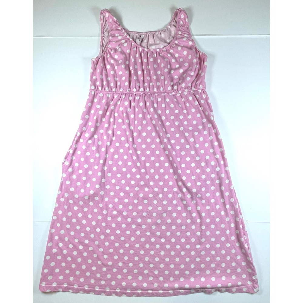 Baby Be Mine Maternity Nursing Gown Women M Pink Polka Dot Sleeveless Cotton